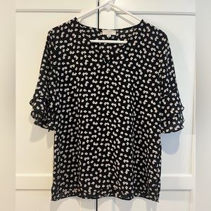 Double Peplum Floral LOFT Blouse